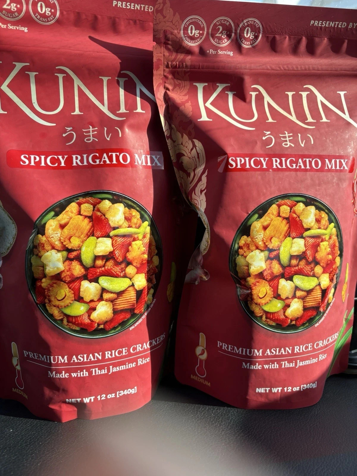 2 Bags KUNIN Regato Spicy Mix Premium Korean Asian Rice Cracker 12 oz – 4/2027