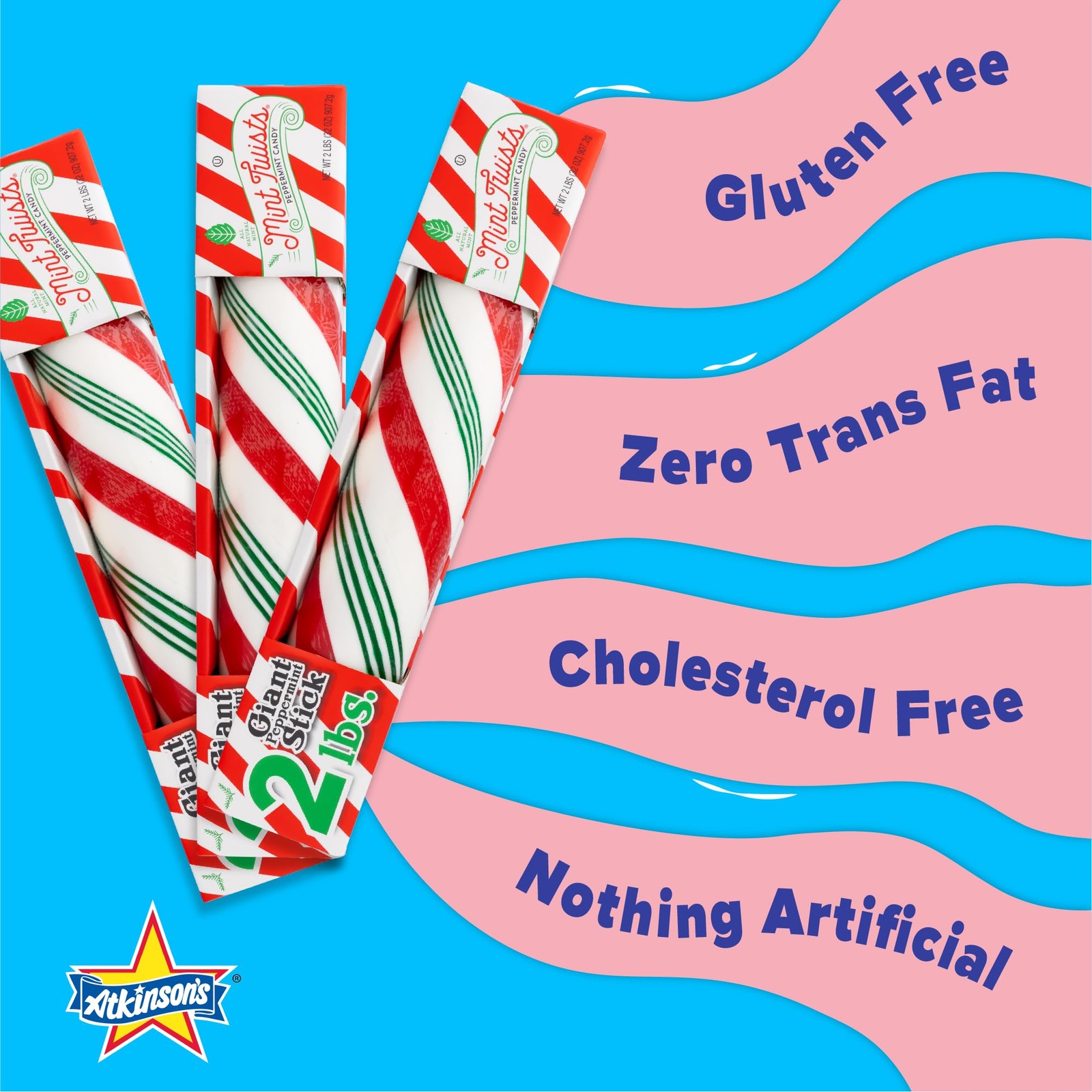 Mint Twists Giant Peppermint Stick Red and White 2 lb