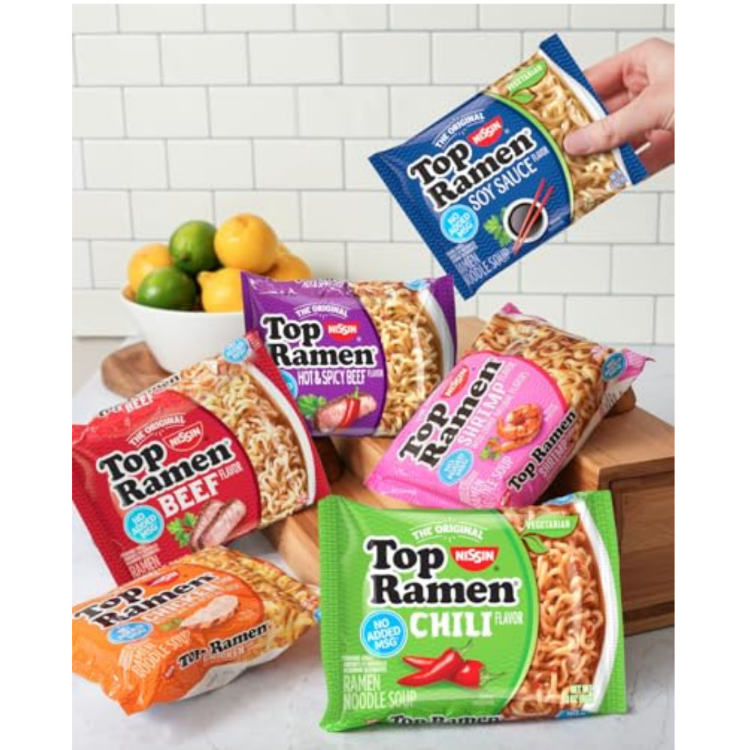Nissin Top Ramen Noodle Soup 3 Ounce Pack of 24, Choose Your Flavour