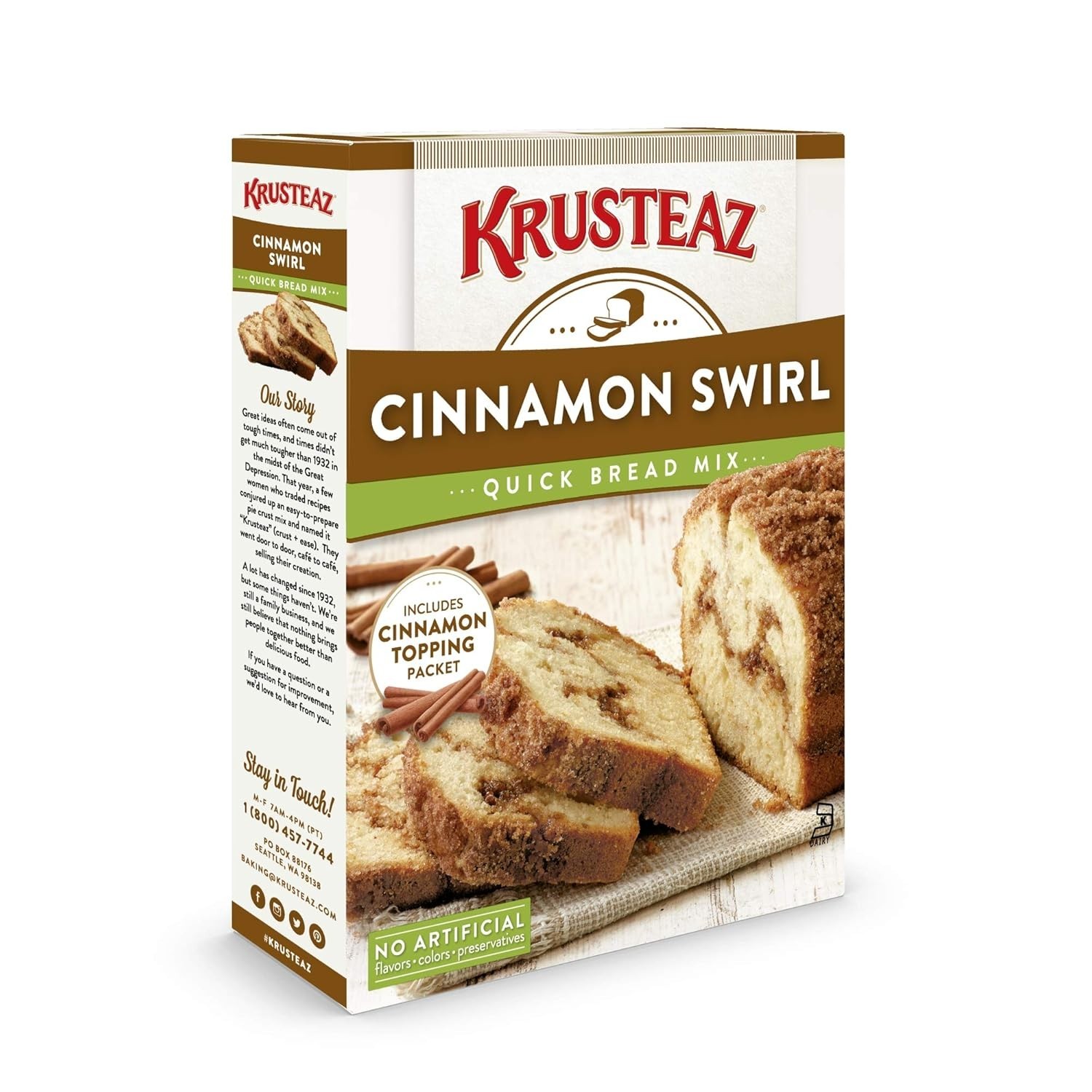 Family-Friendly Cinnamon Swirl Quick Bread Mix, 19.5 Oz: Bake Delightful Treats