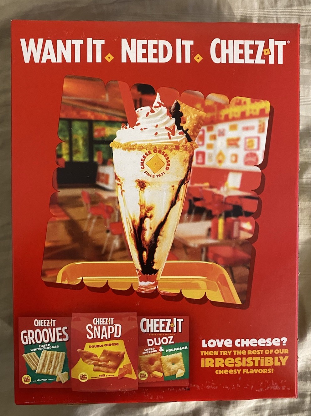 LIMITED EDITION CHEEZ IT FRENCH ONION DIP FLAVORED BAKED SNACK CRACKERS 12.4 OZ