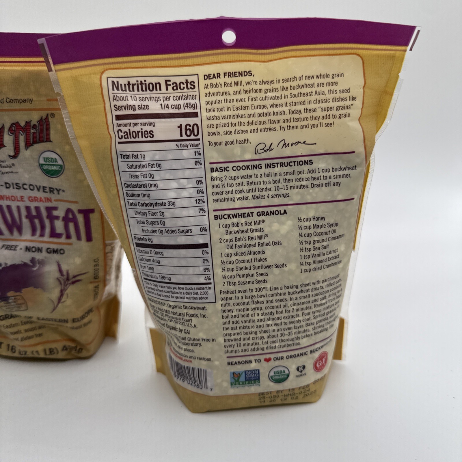 3 PACK – Bob’s Red Mill Organic Gluten Free Buckwheat Groats, 16 Ounce 2/2027
