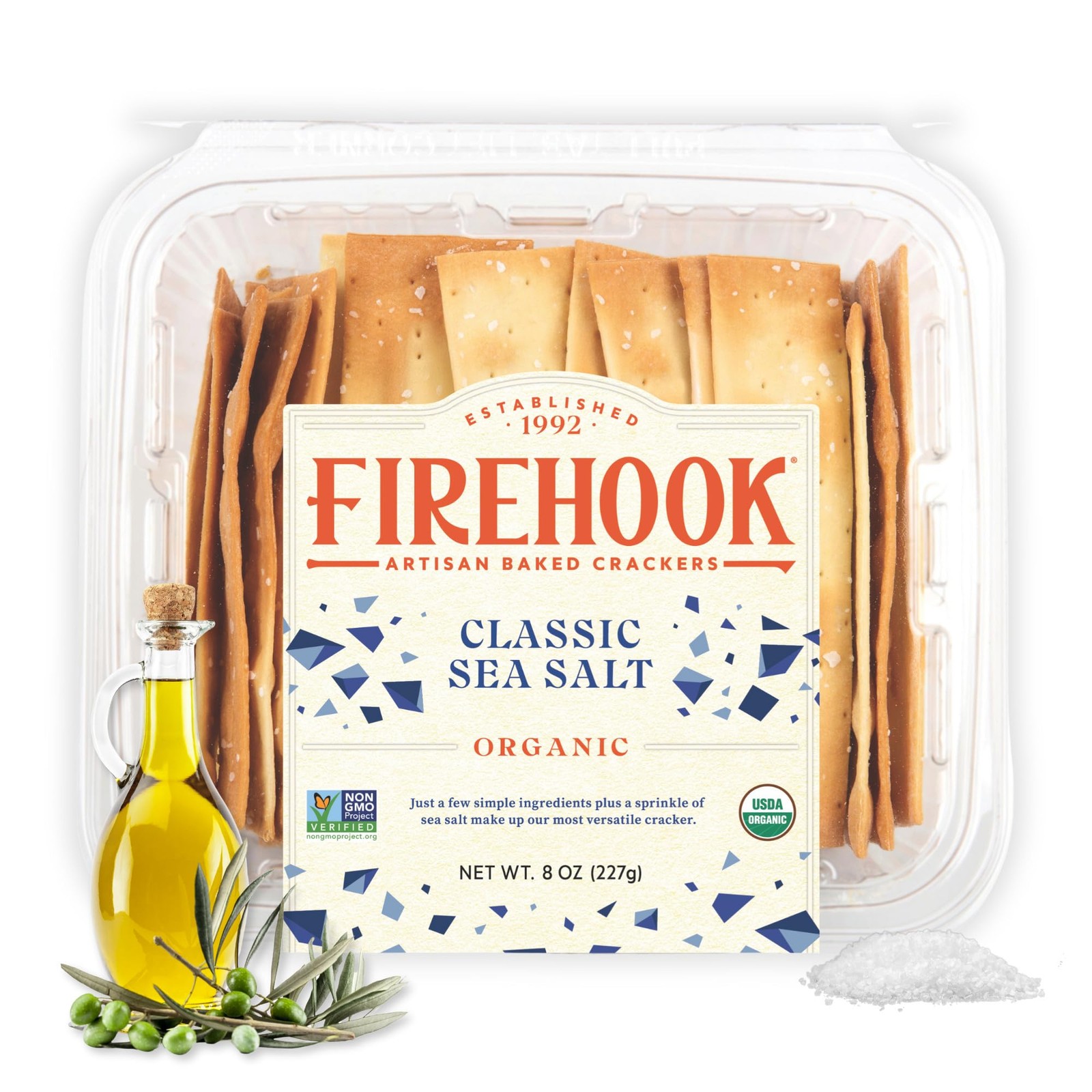 Firehook Sea Salt Crackers – Artisan Baked, Uniquely 8 Ounce (Pack of 1)