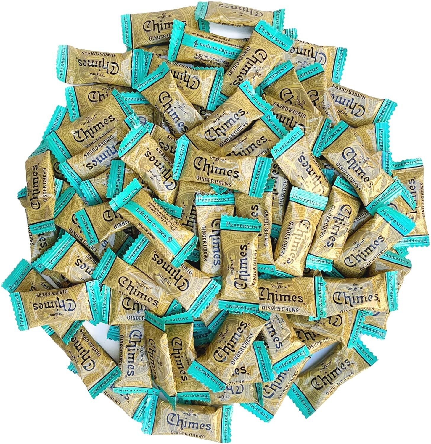 Chimes PEPPERMINT Ginger Chews with Individually Wrapped 16 Oz (Pack of 1)