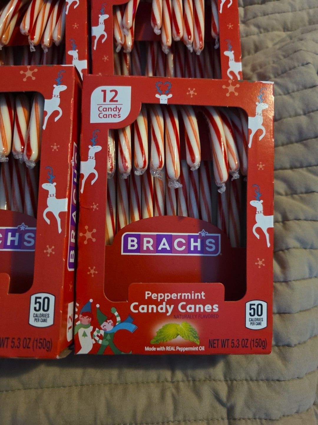 BRACHS Peppermint Candy Canes 5.3oz 9 Boxes 108 Canes Exp 12/27