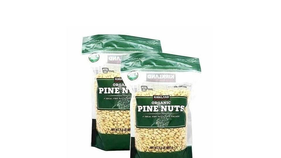 2 Packs Kirkland Signature Organic Pine Nuts 1.5 lb Each Pack, Total 3 lbs