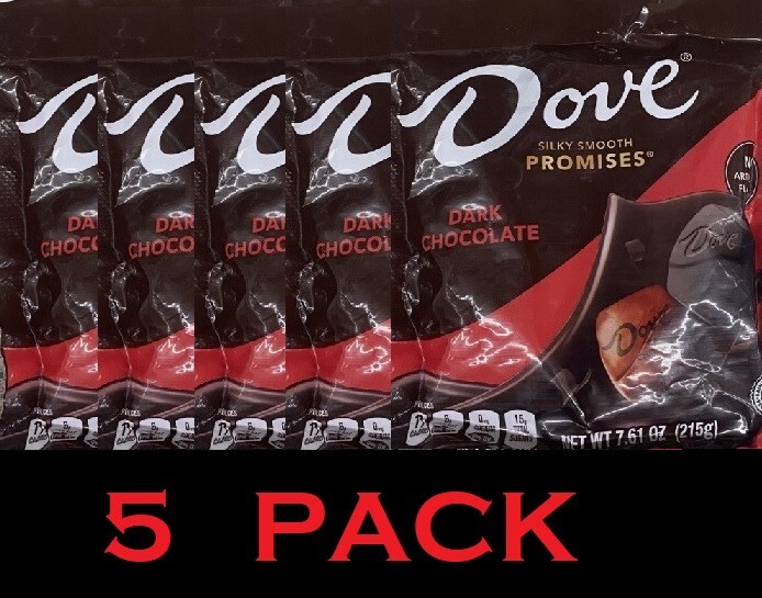 5x Dove Dark Chocolate Silky Smooth Promises Candy Bag 8.46 Oz – 5 PACK