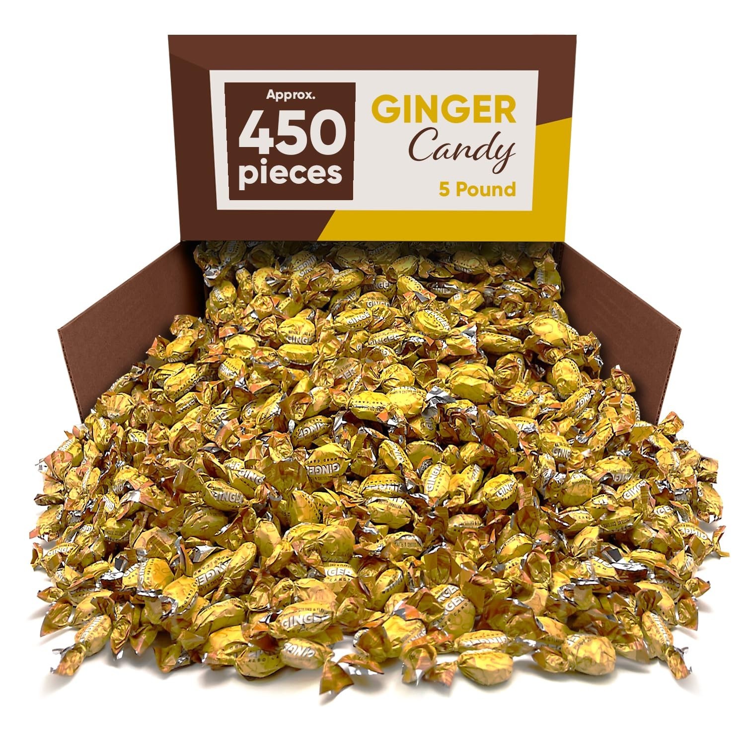 Ginger Flavor, Individually Wrapped, Bulk & Delicious Hard Candy (5 Pounds) Sale