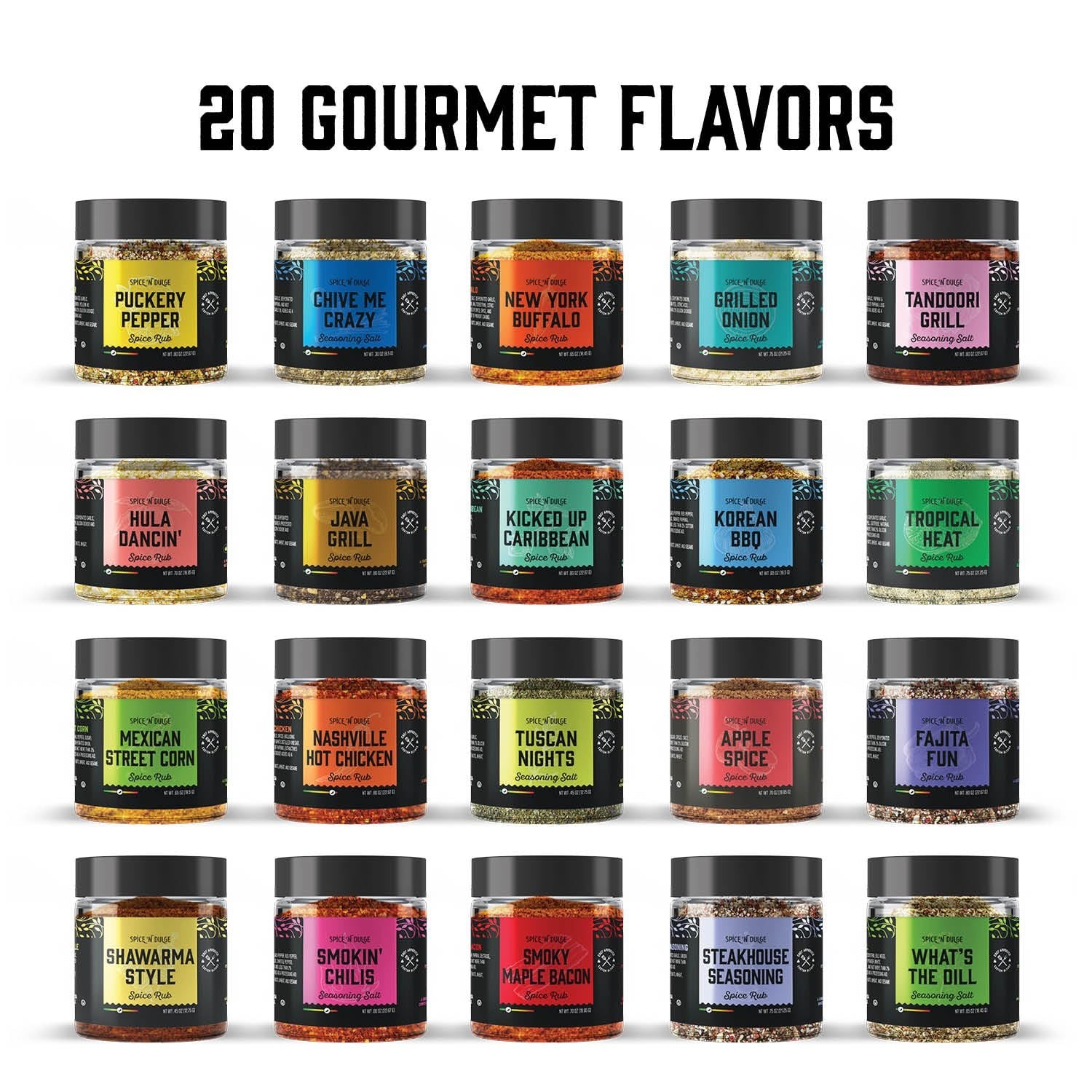 20 Bold Seasonings Gift Set: Perfect BBQ Set for Men & Culinary Adventurers