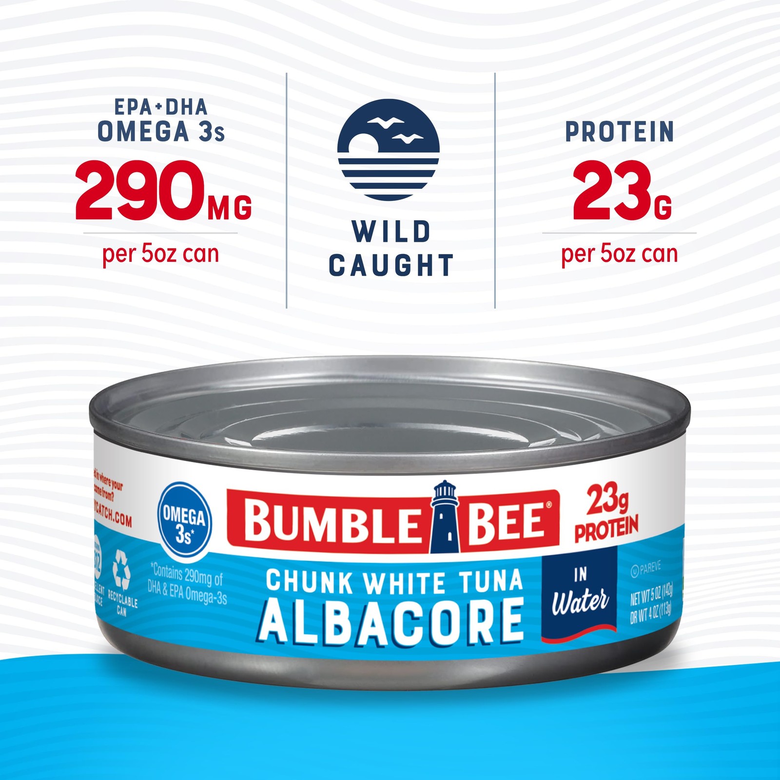 Tuna Wild Caught 5 oz Can Pack of 24 23g Protein Non-GMO Gluten Free Kosher