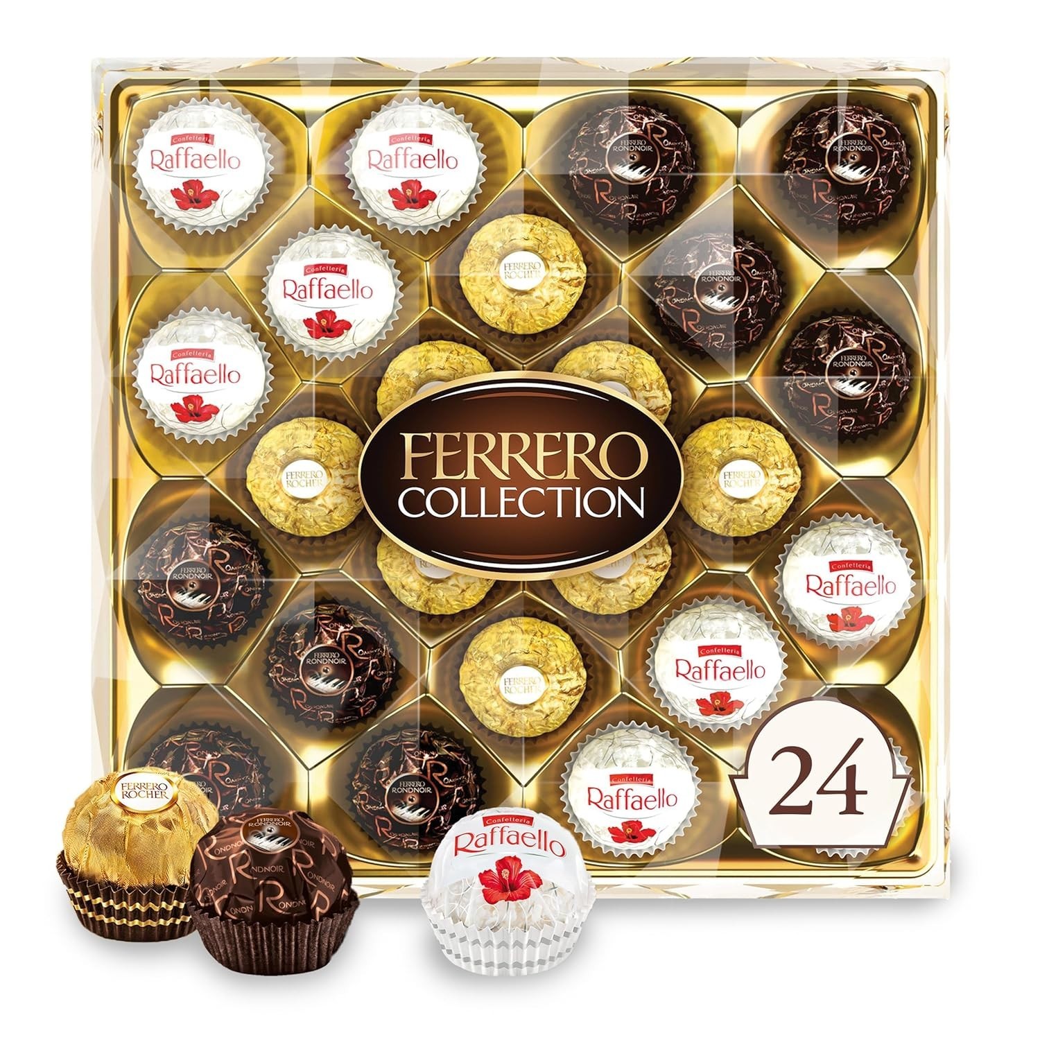 Collection, Fine Hazelnut Milk Chocolates, 24 Count Gift Box, Assorted Coconu…