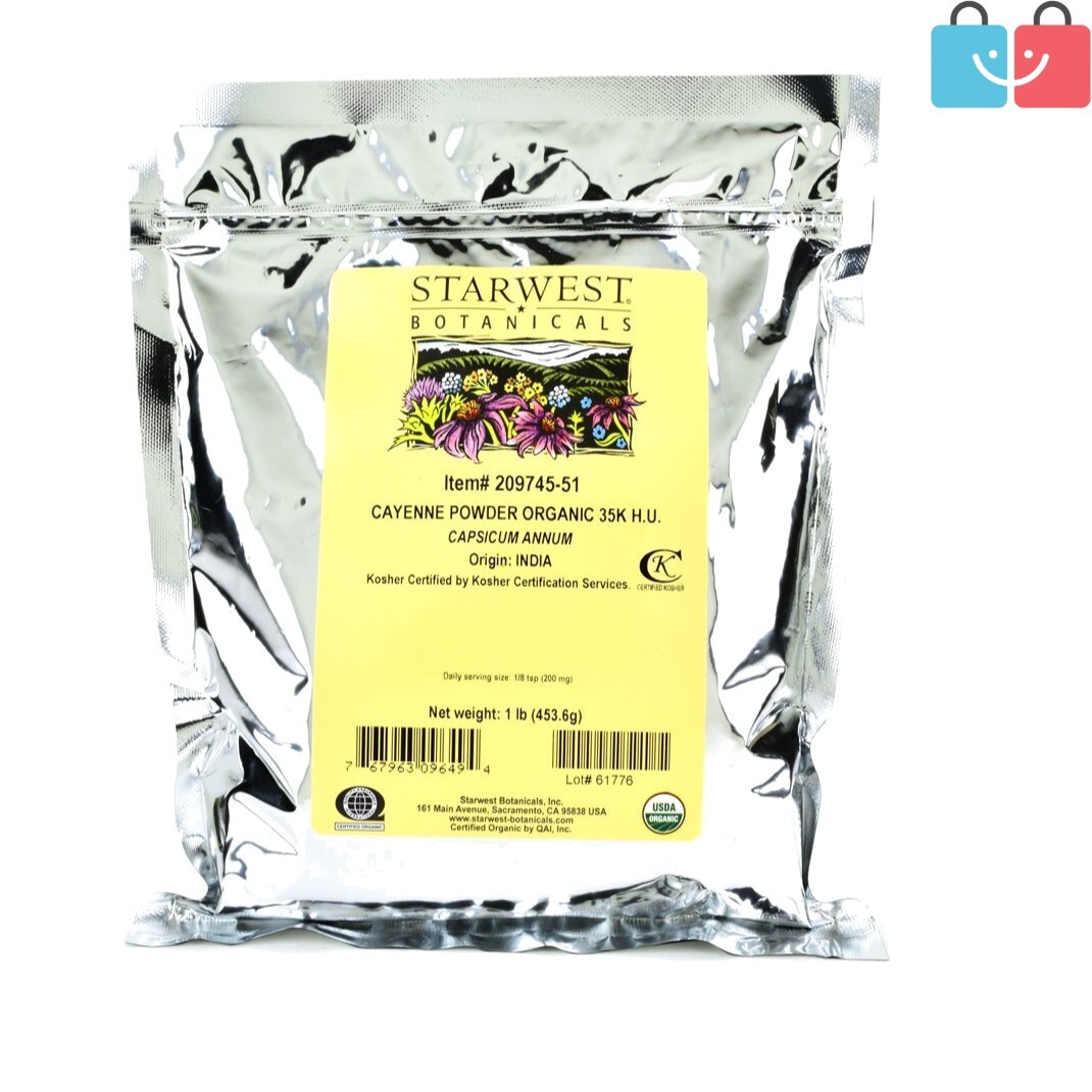 Organic Cayenne Pepper Powder 35,000 SHU – 1 Pound, Kosher Quality Spice