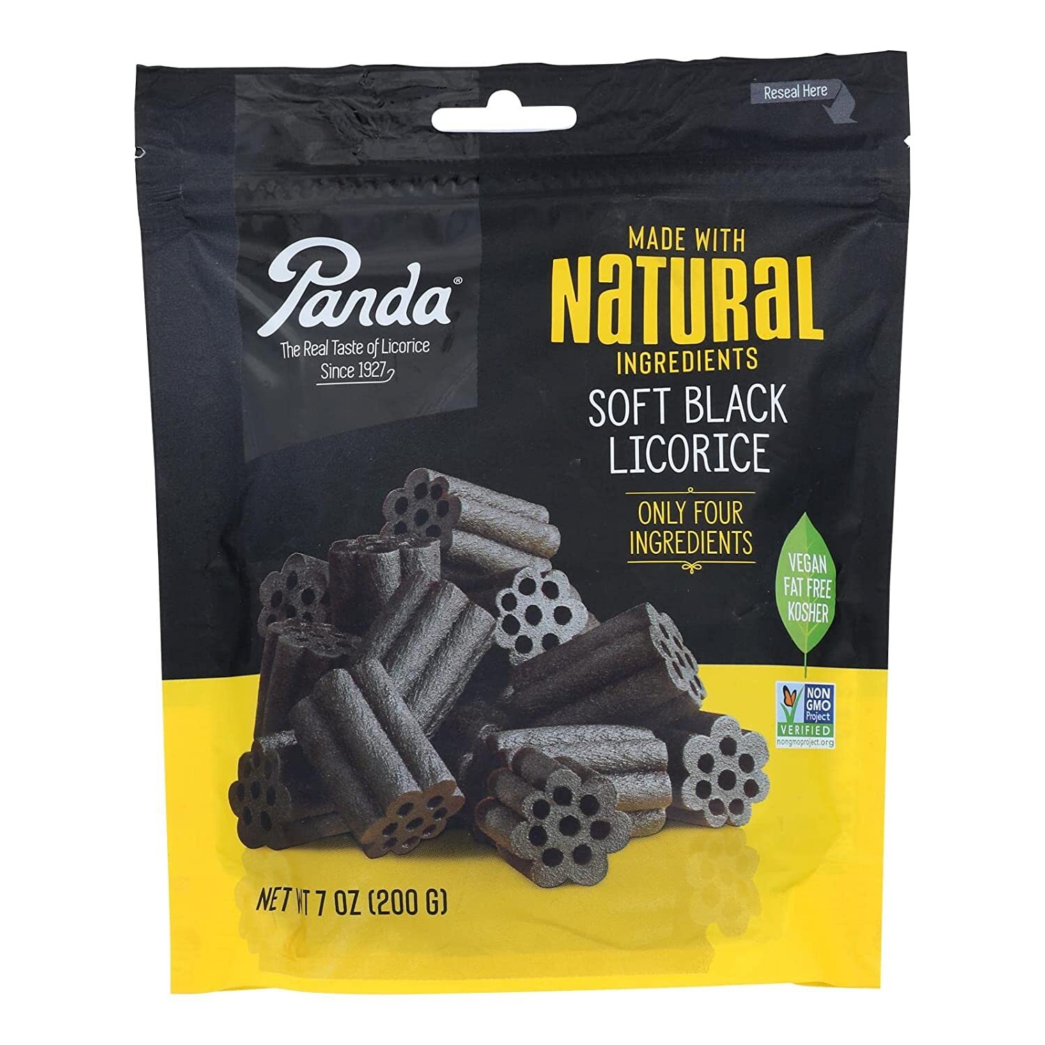 Panda Natural Soft Original Black Licorice Candy – 1 Bag (7oz)