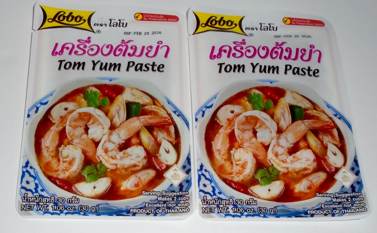 NEW LOBO 2x THAI TOM YUM PASTE ~ 2/26 ~ FROM THAILAND