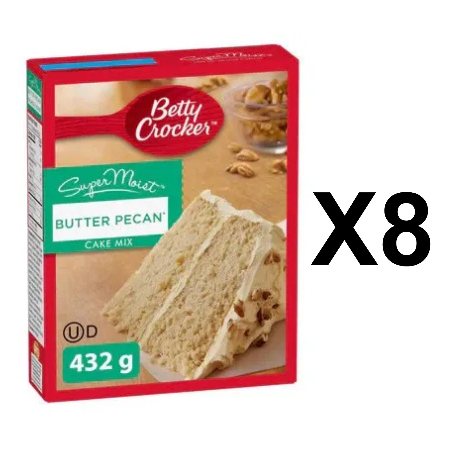 Betty Crocker SuperMoist Butter Pecan Cake Mix 432g Baking Dessert Box (8 Packs)
