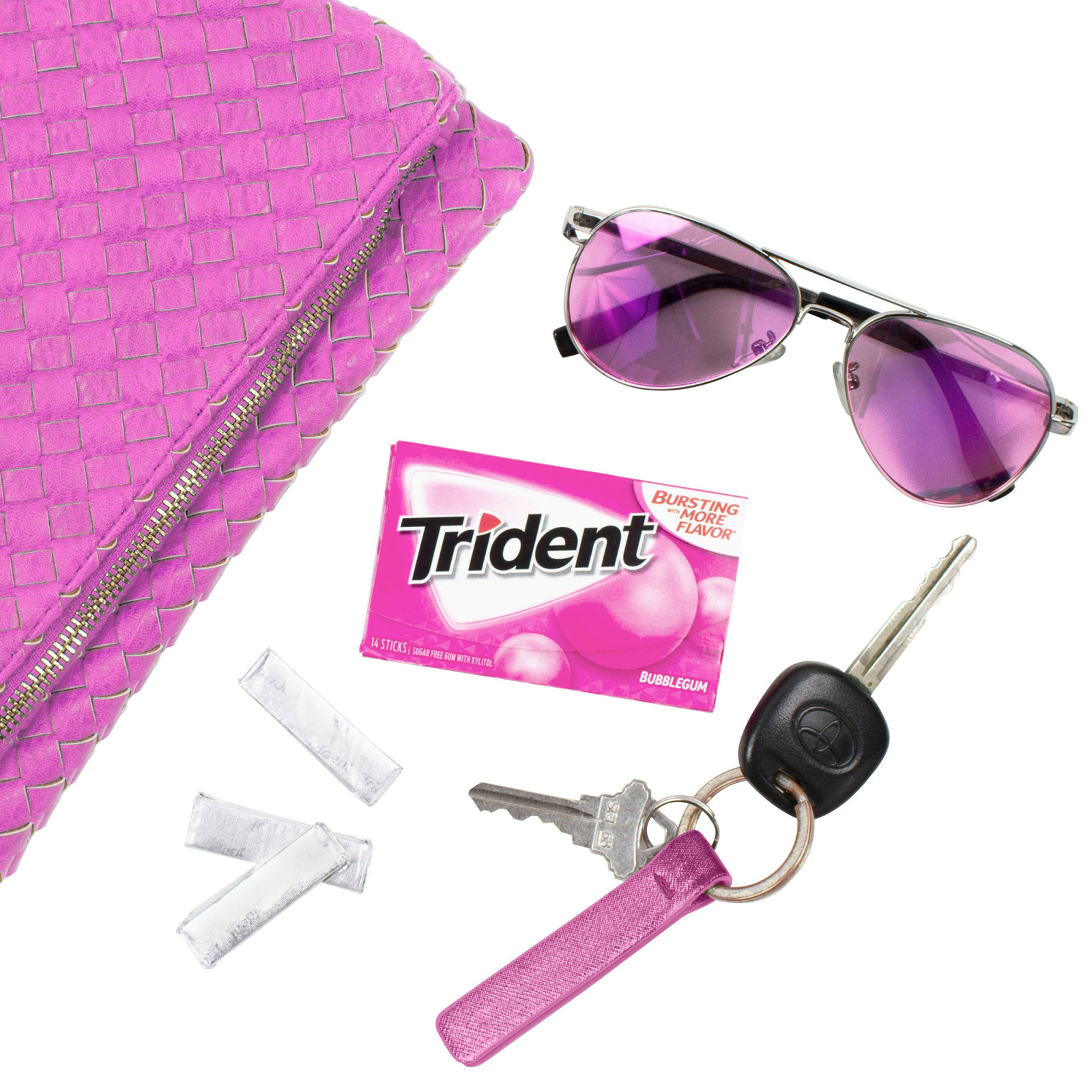 Trident Sugar Free Gum, Bubblegum, 14 Pieces, 15-Count 14 Pieces Per Pack