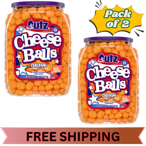 Utz Cheese Balls, 23 oz Barrel. Made With Utz’s Signature Family – Pack of 2