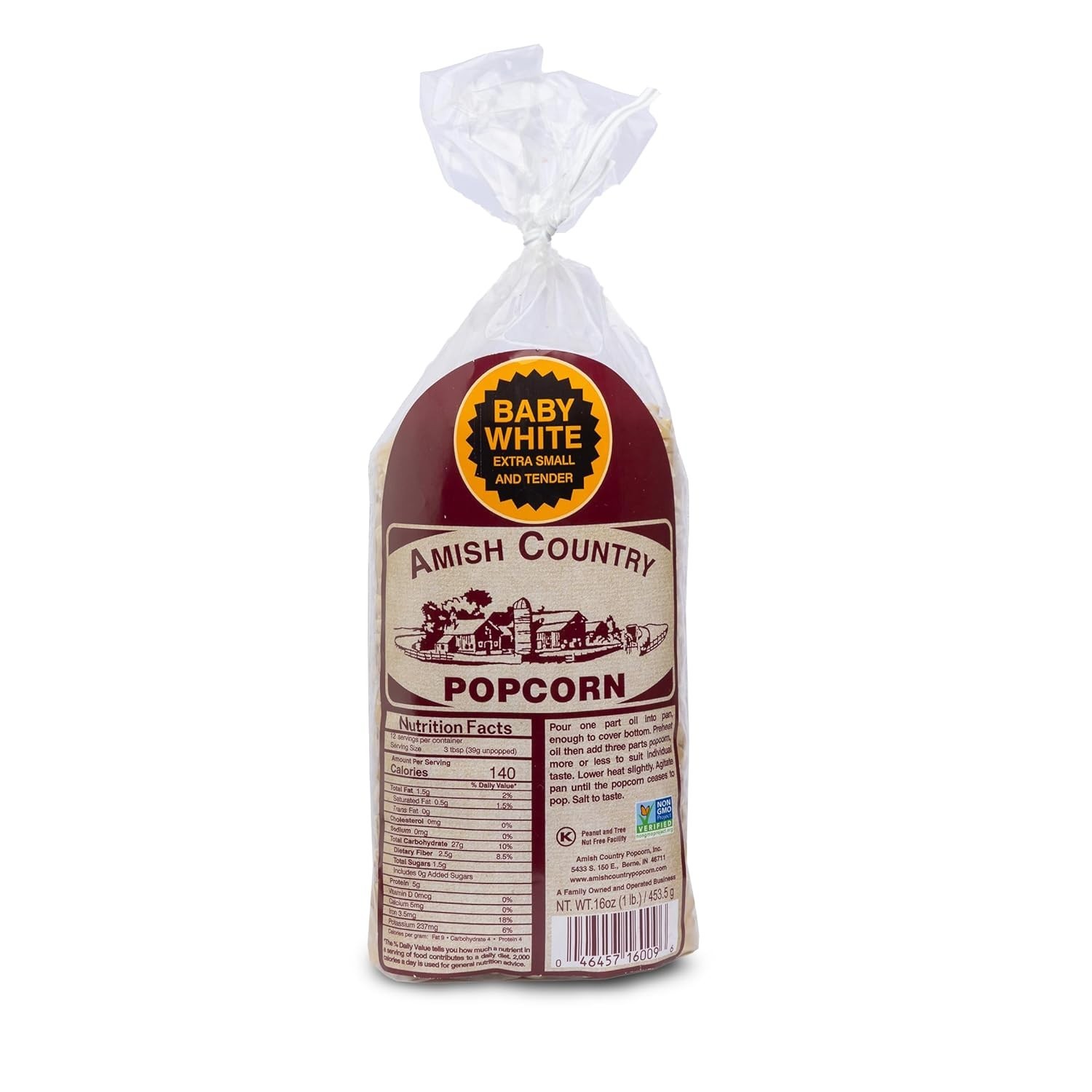 1 lb Bag | Baby White Popcorn Kernels | Old Fashioned, Non-GMO and Gluten Fre…