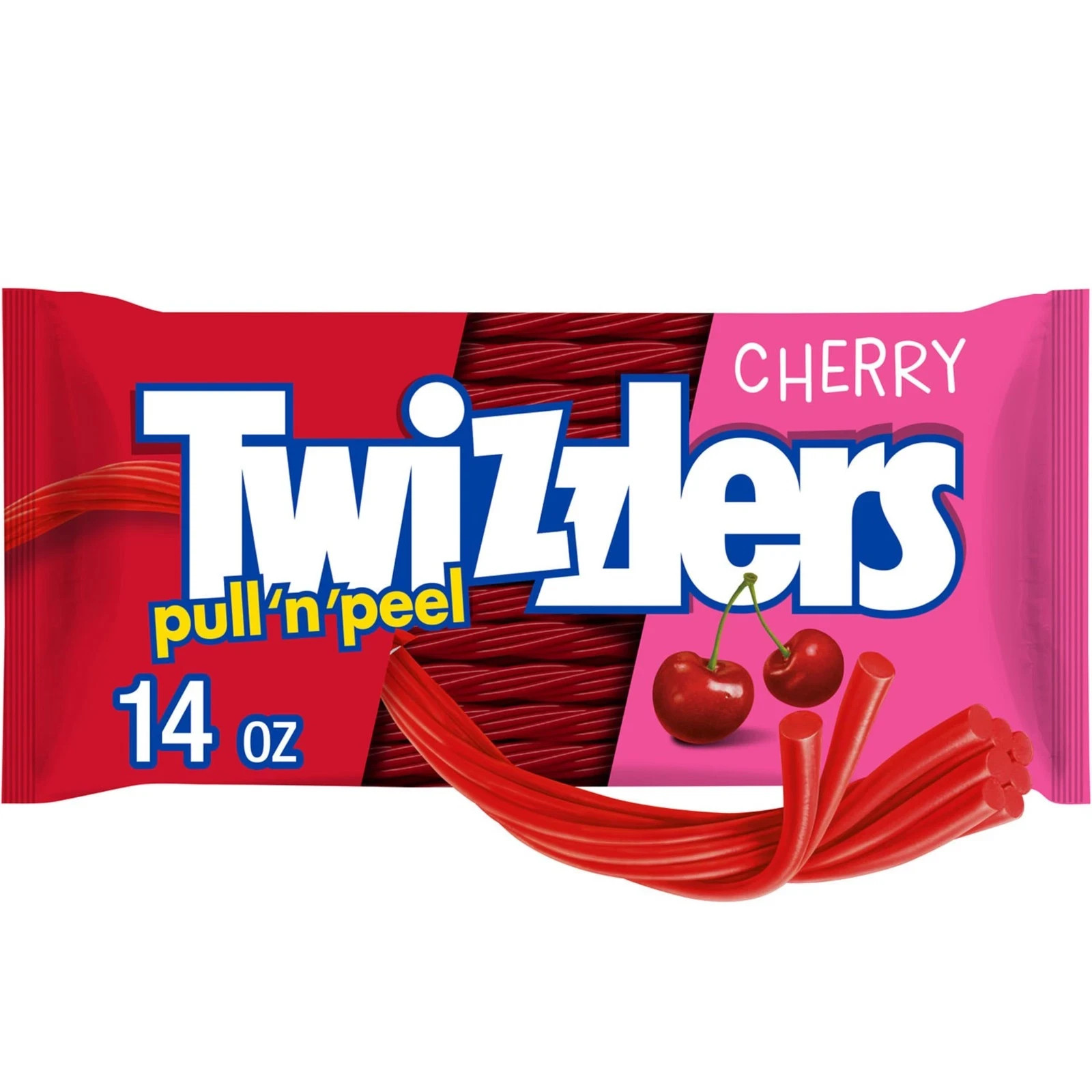 Twizzlers, Pull ‘N’ Peel Cherry Flavored Licorice 14 Ounce (Pack of 1), Red