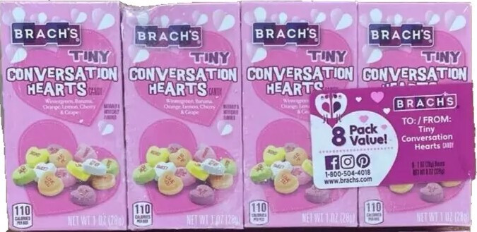 Brach’s BULK ( 96-Box Lot ) Tiny Conversation Hearts Candy – 96 oz
