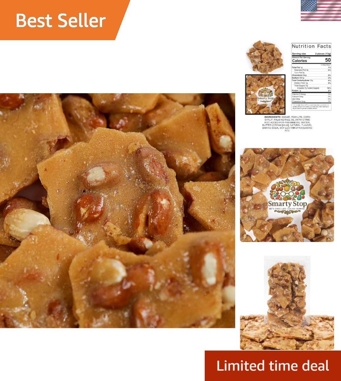 Nostalgic 1 Pound Peanut Brittle – Classic Candy for Gifting & Celebrations