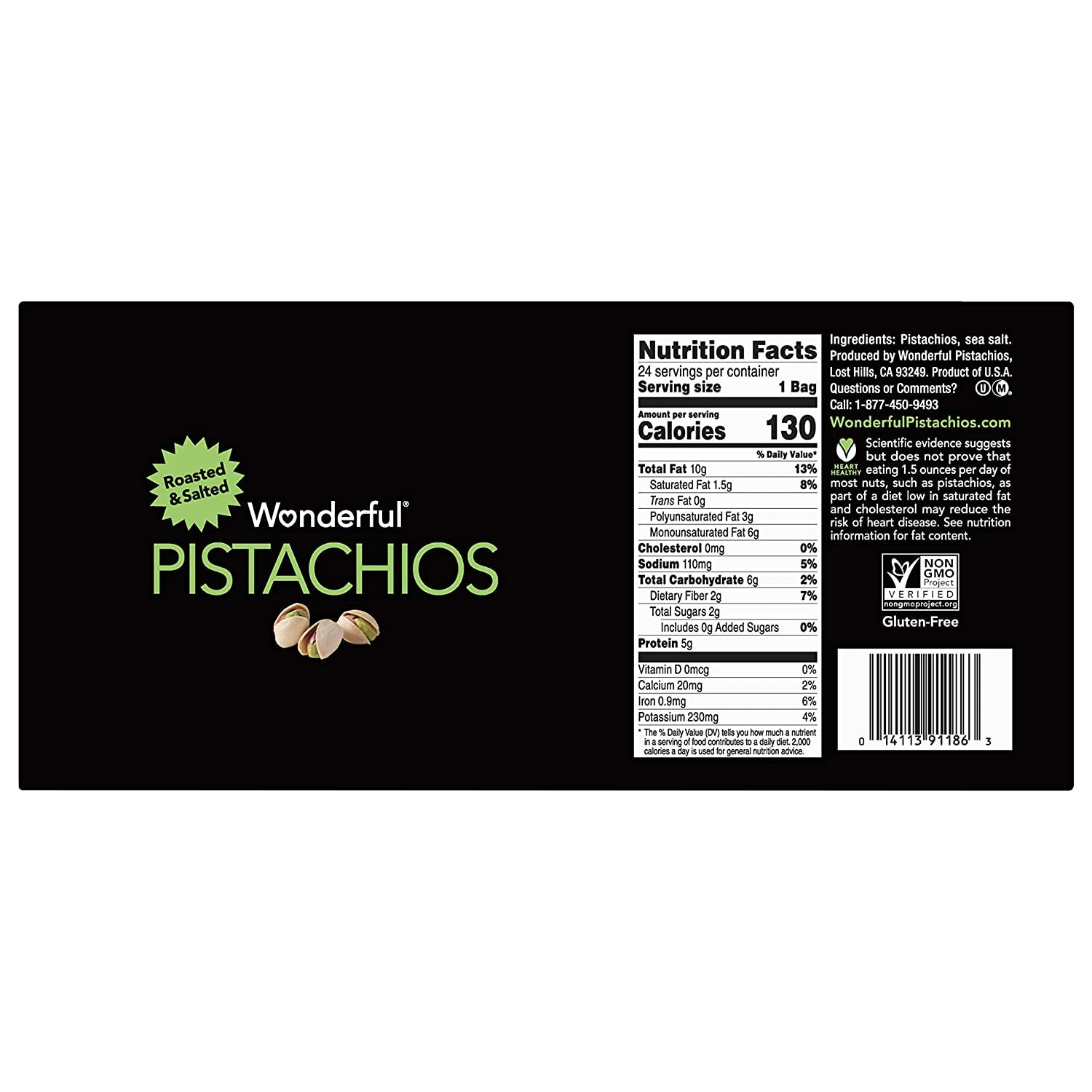 WONDERFUL IN-SHELL PISTACHIO NUTS, 1.5 OZ, 24-COUNT