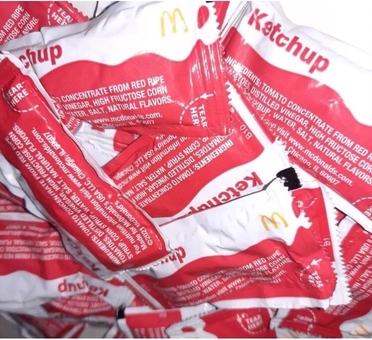 Lot of 33 McDonalds Fast Food Ketchup Catsup Condiments Sauce Packets Camping