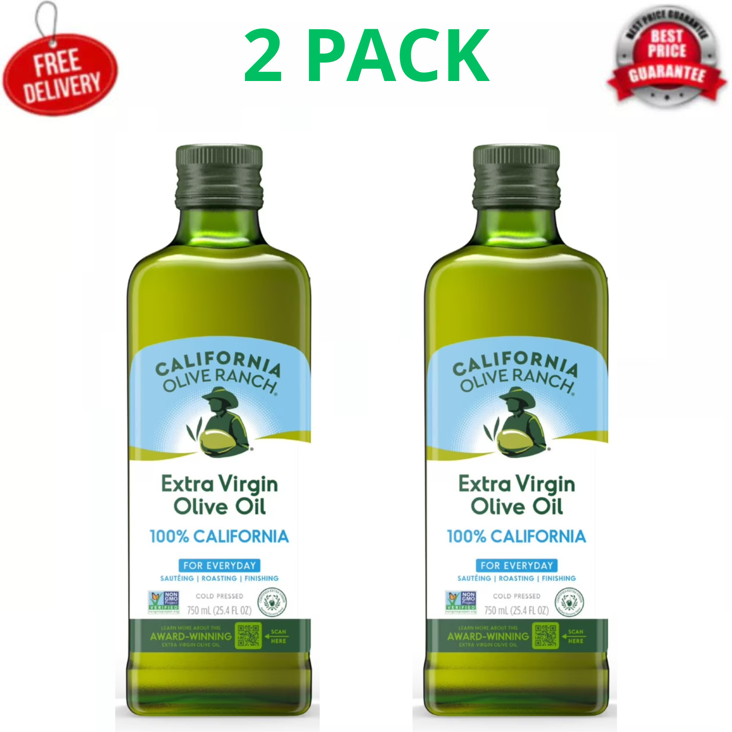California Olive Ranch 100% CA Extra Virgin Olive Oil 25.4oz, 2 Pack