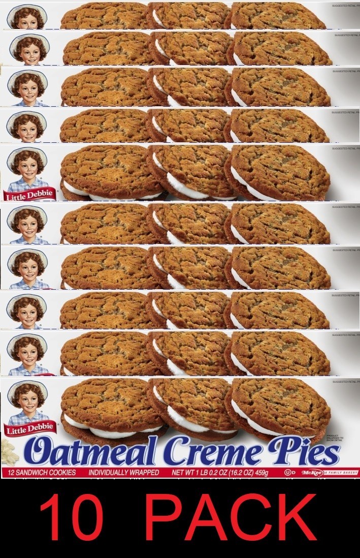 Little Debbie Oatmeal Creme Pies 12 Individually Wrapped Sandwich Cookies 10 PK