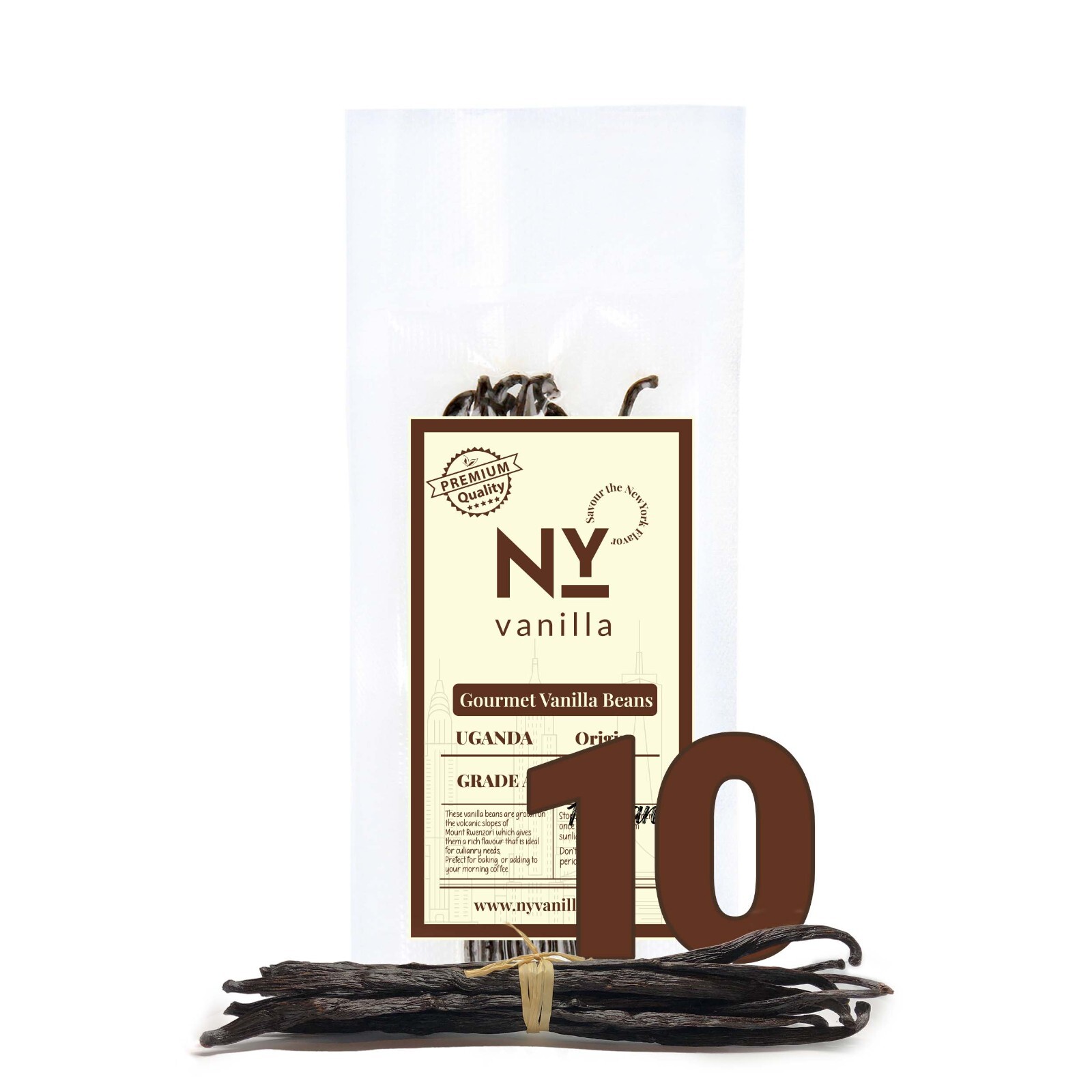 10 Organic Vanilla Beans Grade A – Whole Vanilla Pods For Making Vanilla Extract