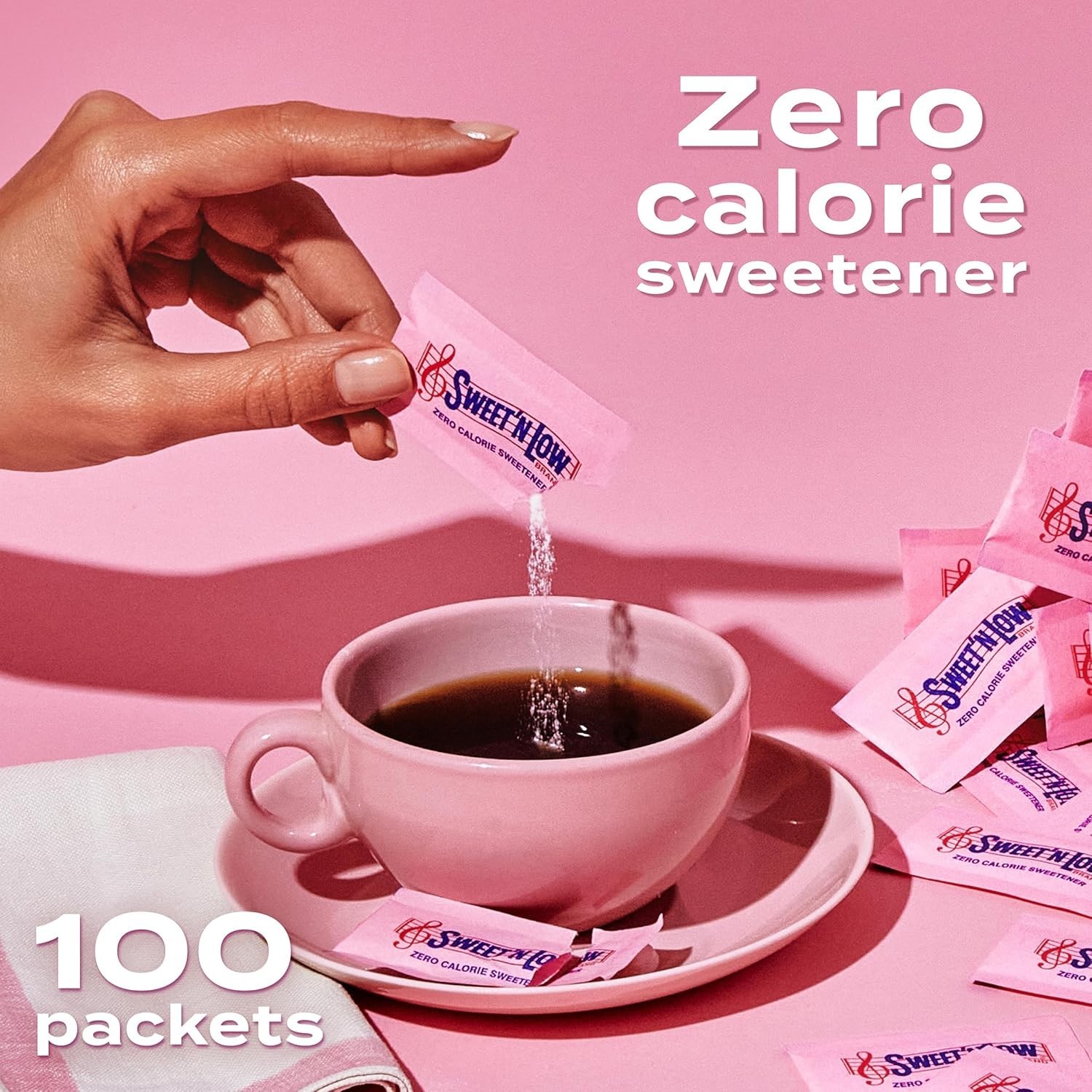 Sweet’N Low Zero Calorie Sweetener Packets, Kosher And Gluten Free,100 Ct pack 1