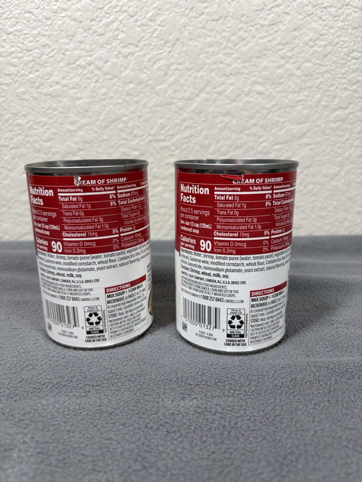 Campbell’s Cream Of Shrimp Soup, 10.5 oz Can, Pack of 2, Dec 2026 Expiration