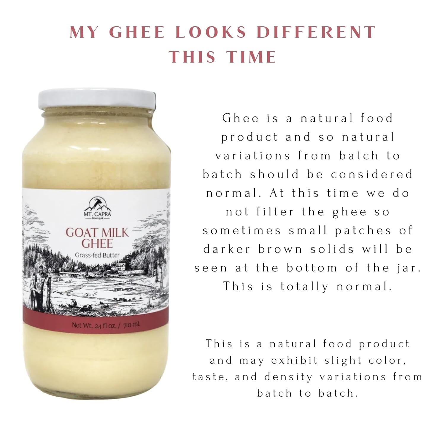 Mt. Capra Goat Milk Ghee | Grass-Fed Clarified Butter High in MCT Oil Perfect…