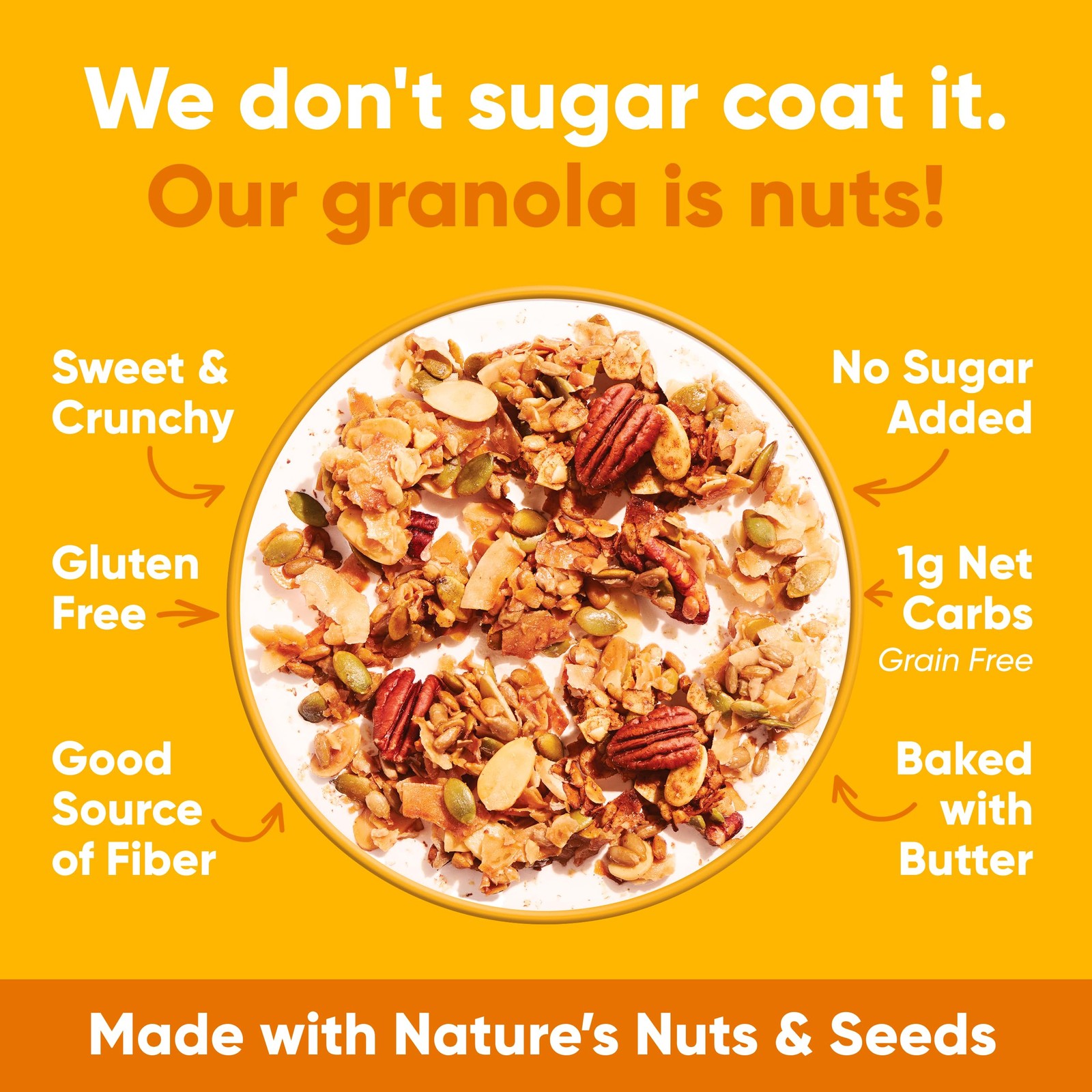 NuTrail Nut Granola Cereal, Honey Nut, No Sugar Added, 8 Ounce (Pack of 1)