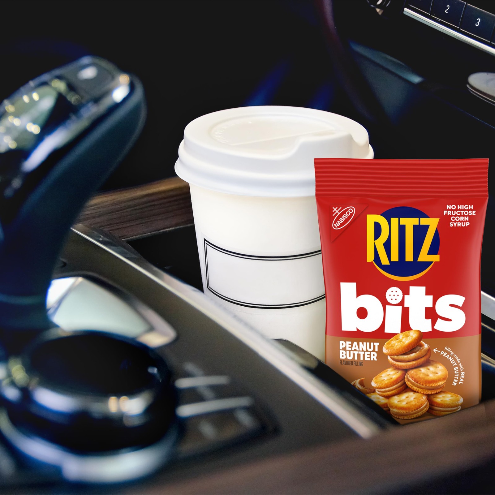 RITZ Bits Peanut Butter Sandwich Crackers, Snacks for 3 Ounce (Pack of 12)