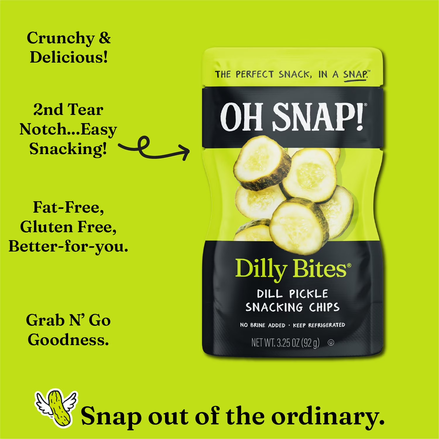 OH SNAP! Dilly Bites Dill Pickle Snack Packs, 3.25 fl. oz., 12 ct. FREE SHIPPING