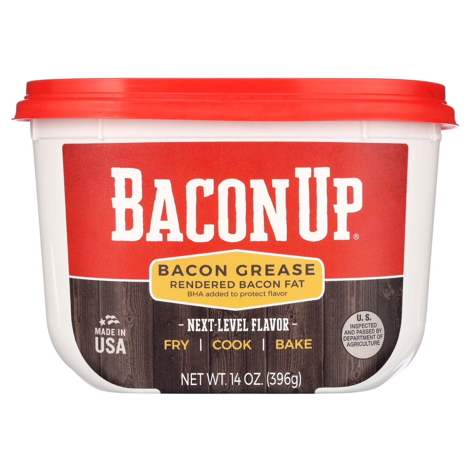 Bacon Up Bacon Grease 14 oz Tub, Fry, Cook, Bake, Rendered Animal Fat.