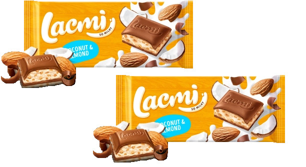 Roshen Lacmi Milk Chocolate Bar Ukraine Nut Coconut Flakes Almond Cream 84gx2pcs