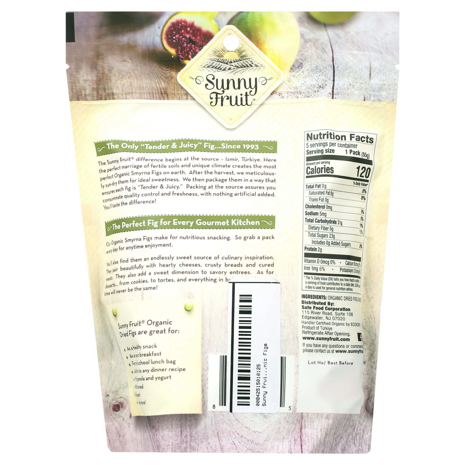 Sunny Fruit Organic Figs, Organic Figs Tender and Juicy Dried Smyrna Figs