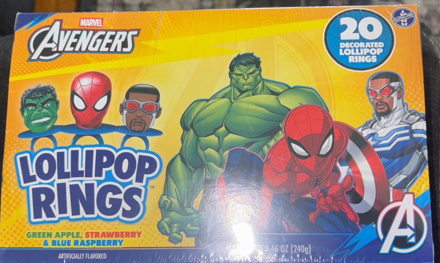 Marvel Superhero Themed Lollipop Rings Kids Birthday Party Favor Candy 20 Count