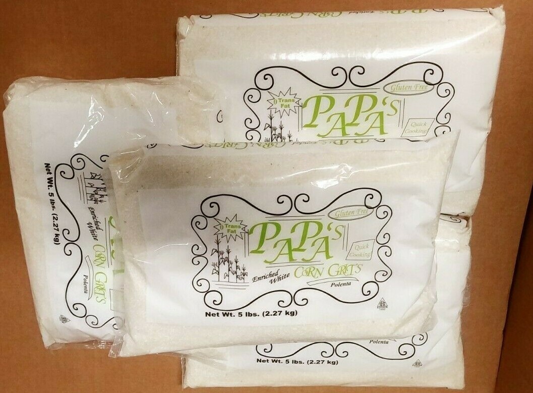 Papa’s Corn Grits 4-PC x 5 LB. Each – New 5lb. Bags, Smooth, Premium Grits