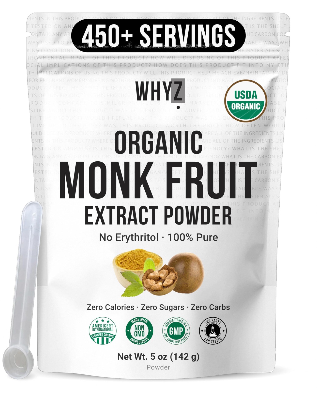 Organic Monk Fruit Extract, 5 oz, Pure 5 Ounce (Pack of 1)