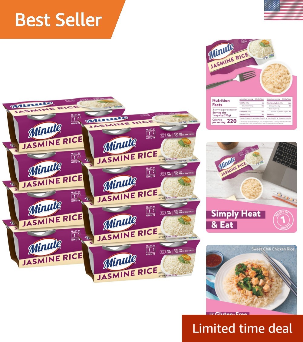 Quick Jasmine Rice Cups, 8.8-Ounce – Delicious Meals in Just 60 Seconds!
