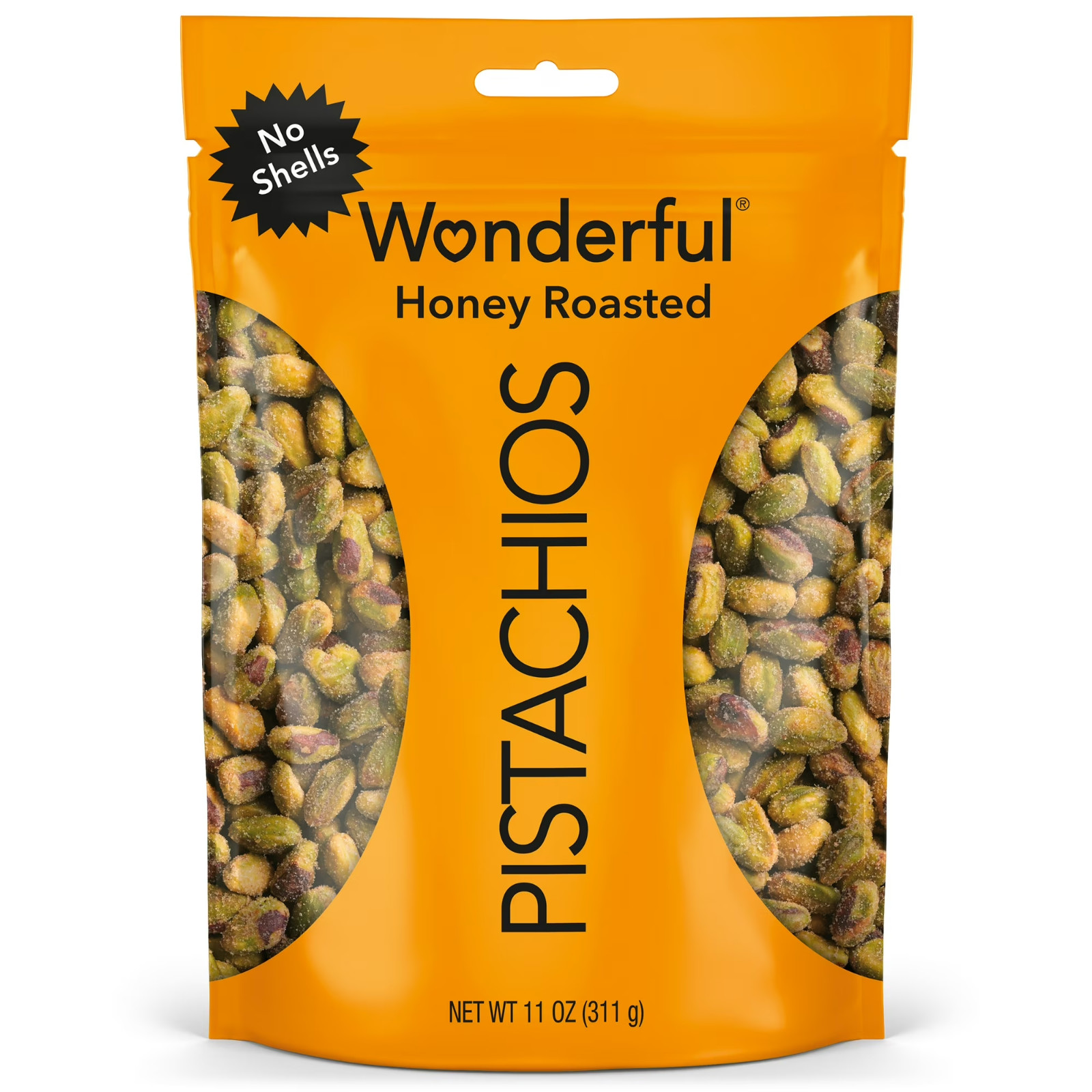 Wonderful Pistachios No Shells Honey Roasted Nuts, 11 Ounce Bag.