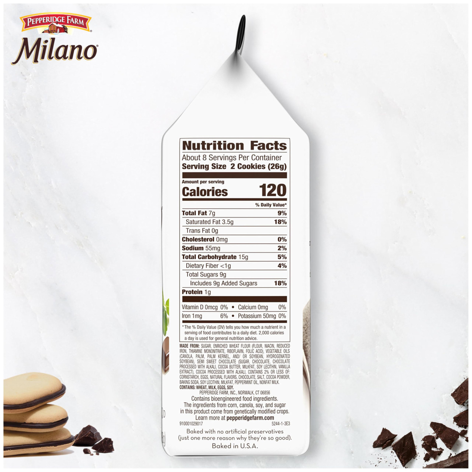 Pepperidge Farm Milano Mint Chocolate Cookies 7 Ounce 15 Cookies Pack