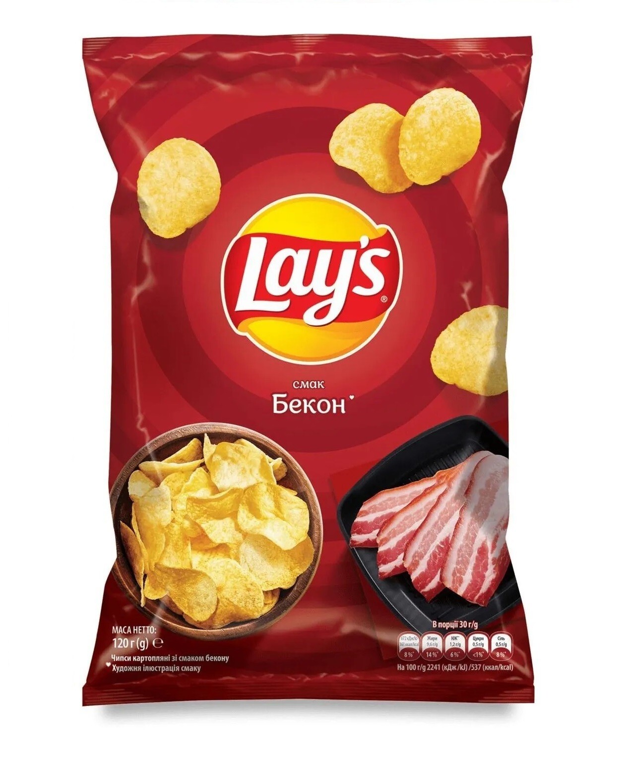 Lay’s potato chips 120 g with bacon flavor