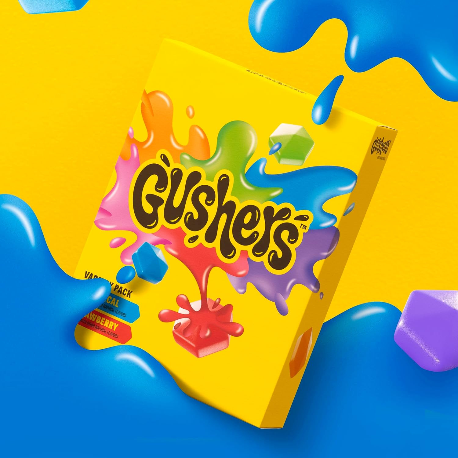 Gushers Fruit Flavored Snacks, Tropical and Strawberry Flavors, Family Pack, 20