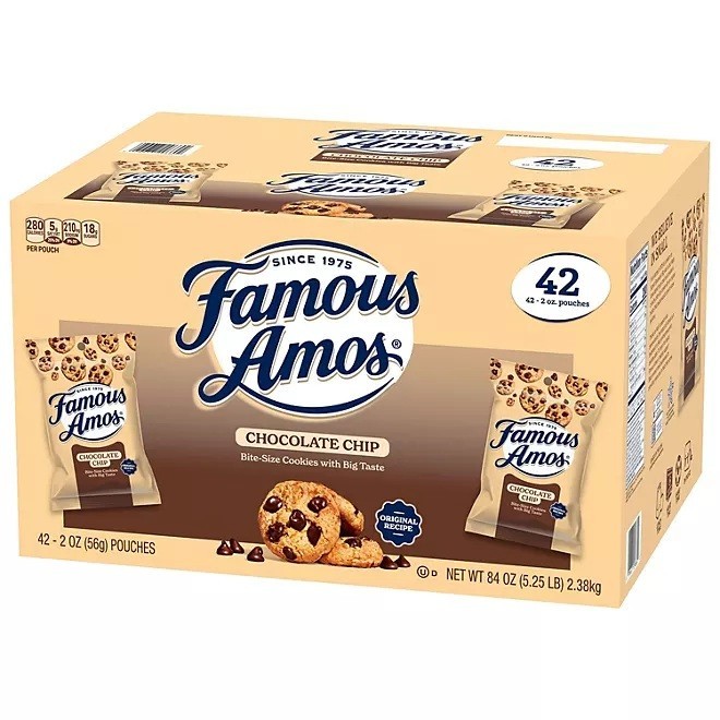 Famous Amos Chocolate Chip Cookies ,2oz.,42 pk. Free Shipping