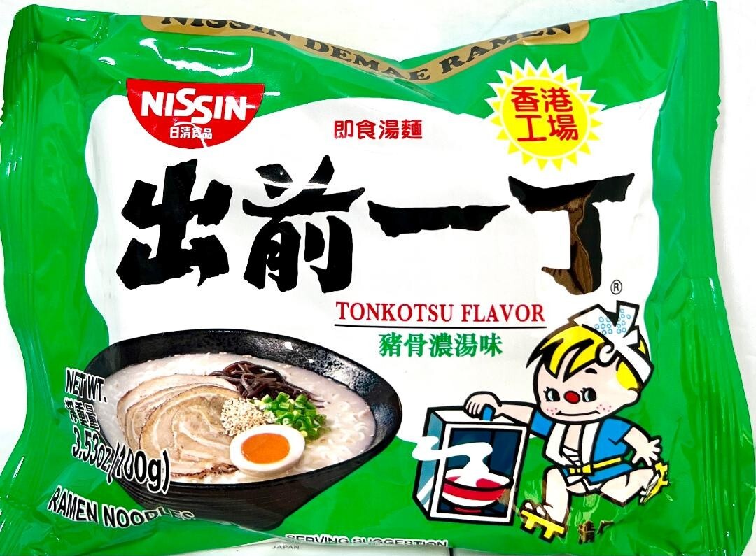 Nissin Tonkotsu Demae Ramen Instant Noodles 3.53 oz x 15 Packs~11/2025