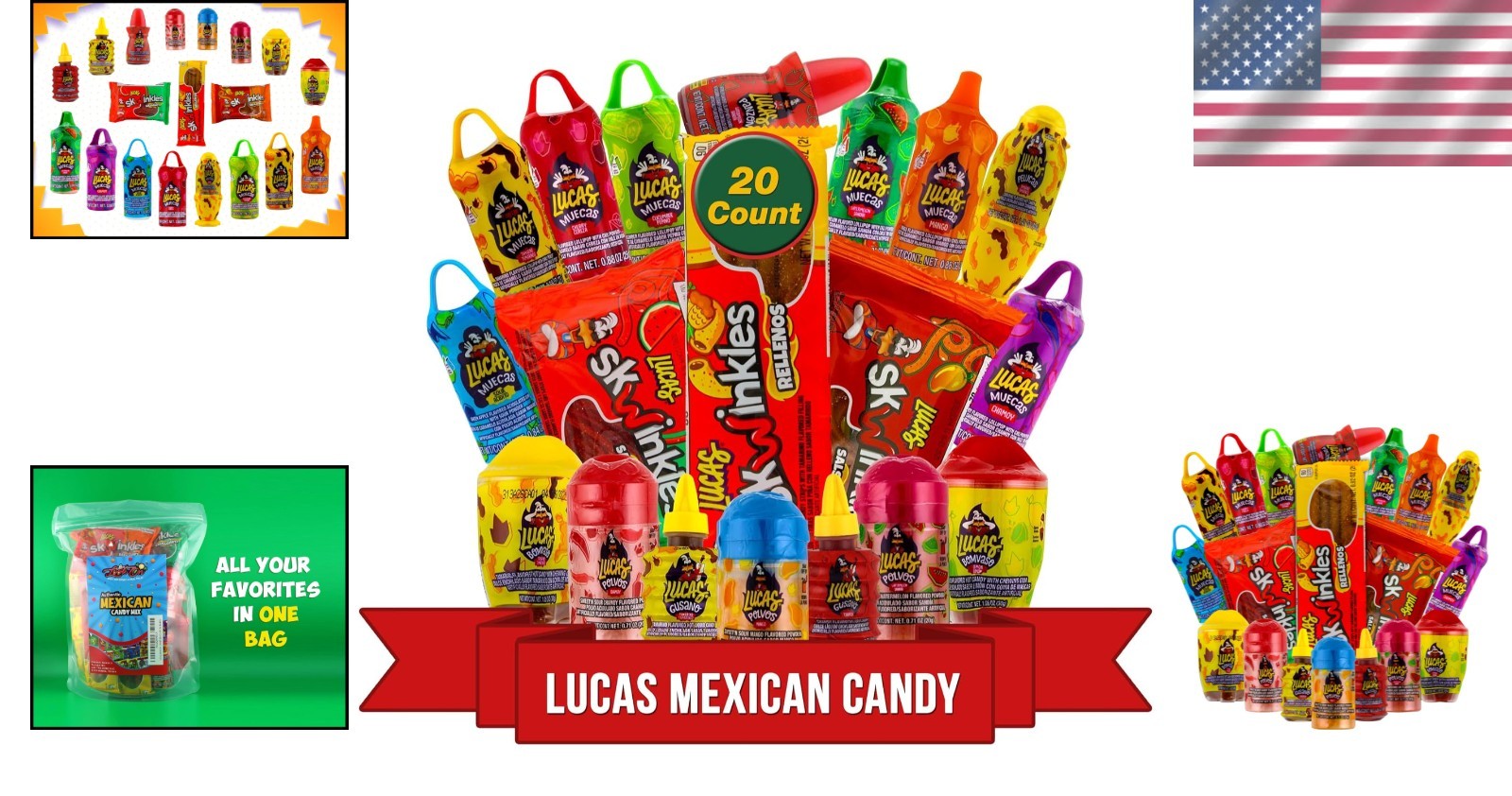 Lucas Mexican Candy Gift Set 20 Count Assorted
